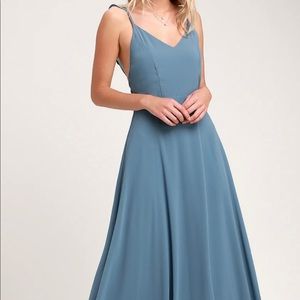 Meteoric Rise Slate Blue Maxi Dress size Medium